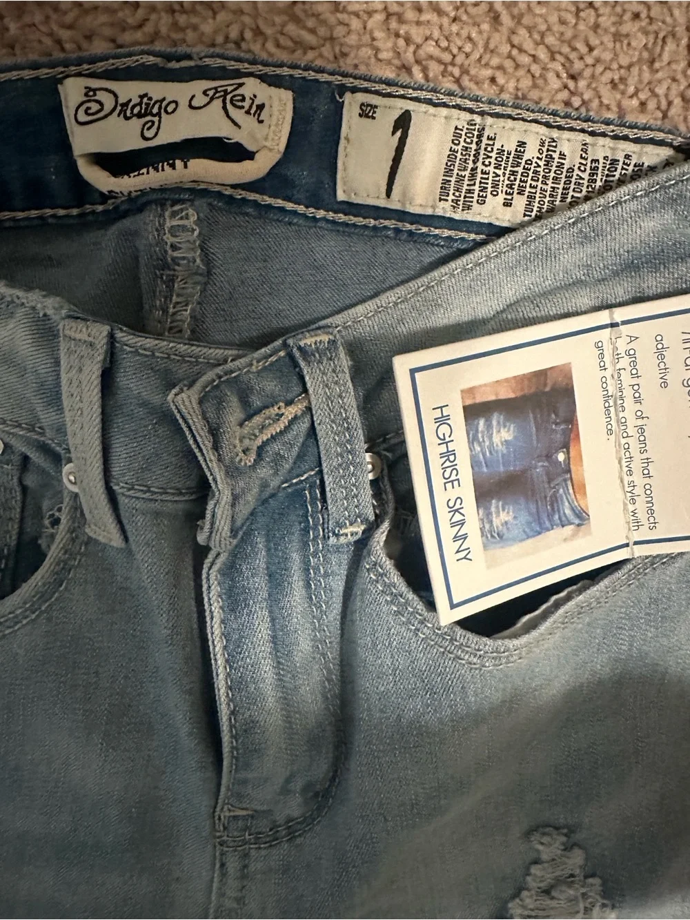 Indigo Rein Light Blue Distressed Skinny Jeans